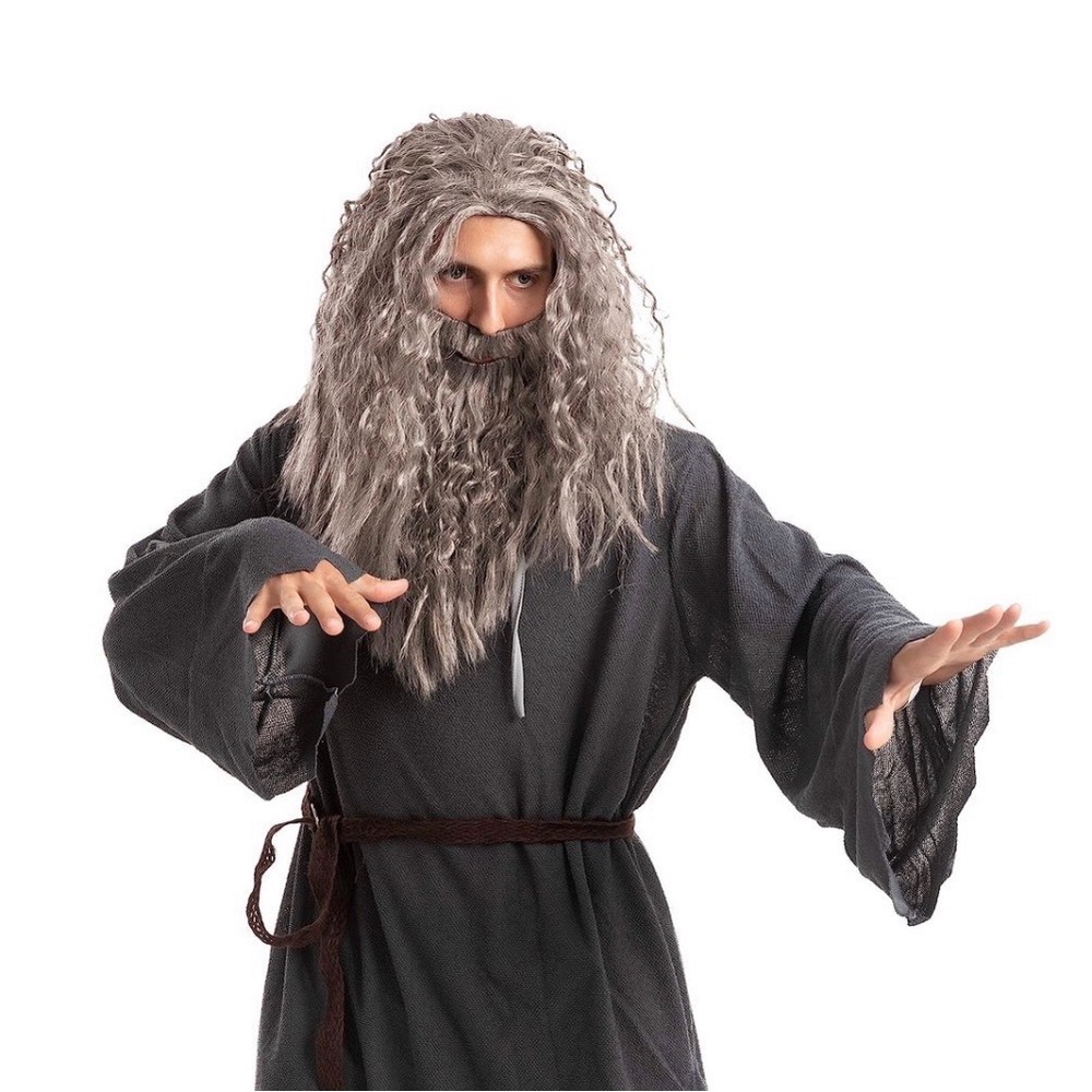 Spooktacular Creations Halloween Grey Wizard Wig & Beard for Men Adults Cosplay - Picture 2 of 16